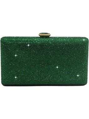 Elegant Crystal Evening Clutch Bag - Fits iPhone Pro Max, Formal Handbag